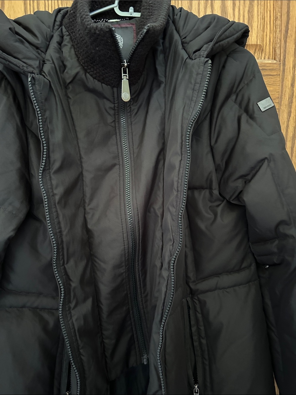 Vince Camuto Black Quilted Hooded down Puffer Coat image 2